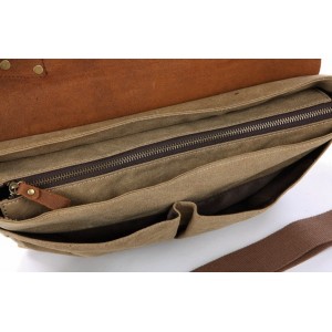 AT1 MESSENGER I VINTAGE™ Mallette porte-documents en canvas et cuir naturel, sac à bandoulière 5 couleurs 